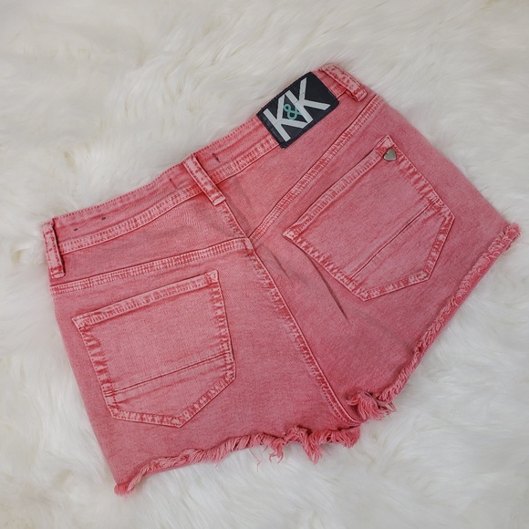 Kendall & Kylie Pink Studded High Rise Short - Picture 3 of 4